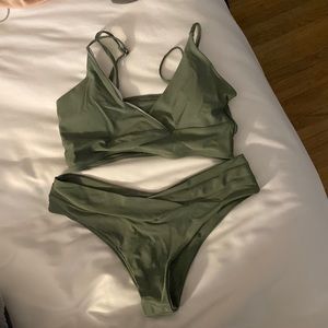 Sage green cheeky bikini